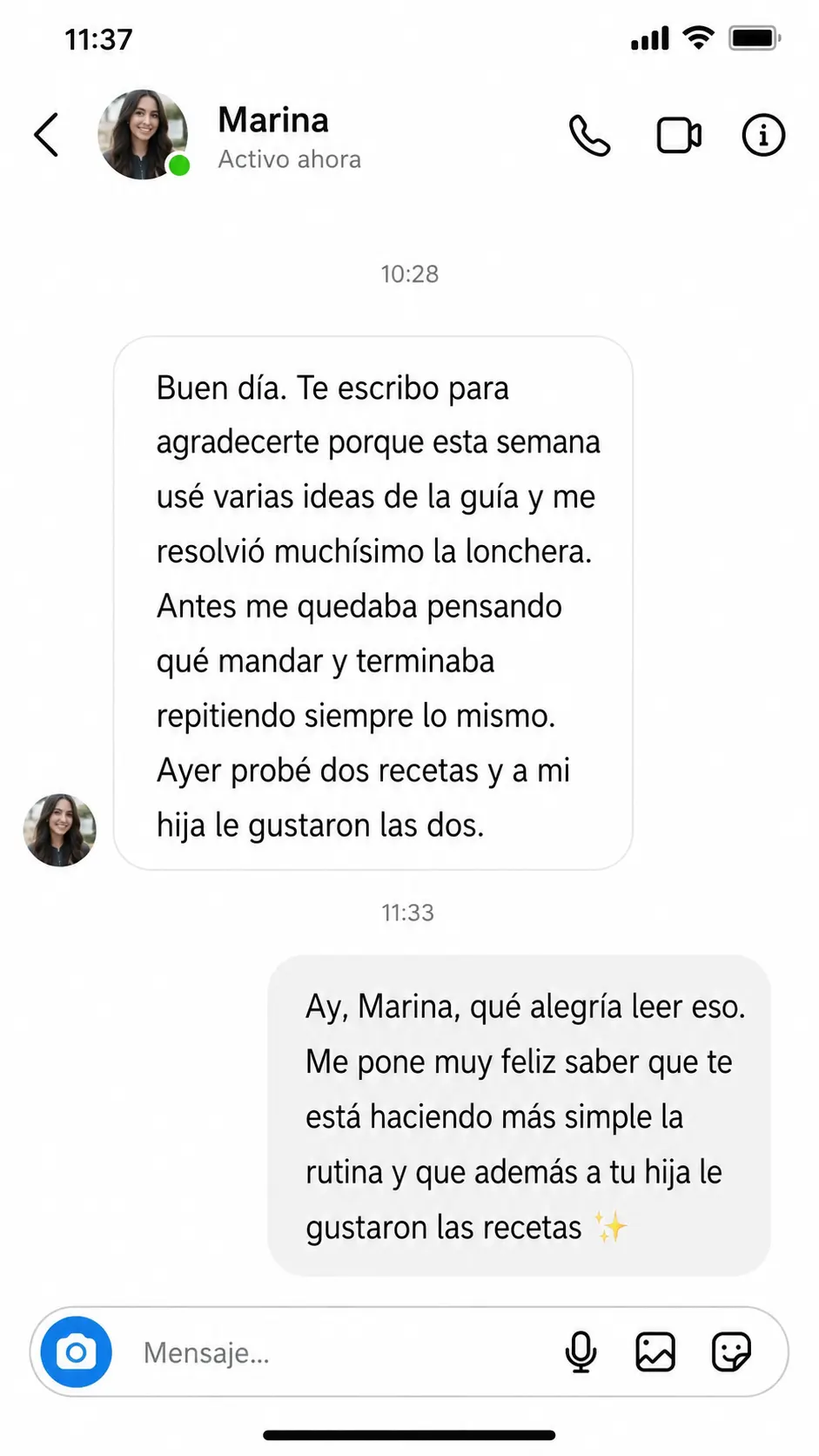 Testimonio de Instagram 1 del Mapa de la Lonchera